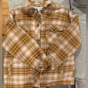 Aerie Flannel Sherpa Coat